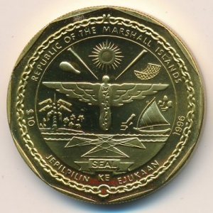 Аверс монеты Маршалловы Острова, 10 долларов, 1996, Рождество