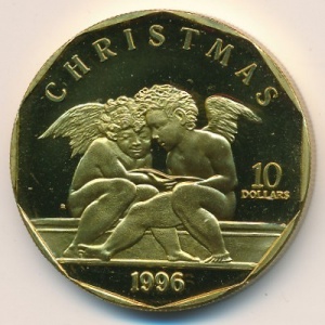 Реверс монеты Маршалловы Острова, 10 долларов, 1996, Рождество