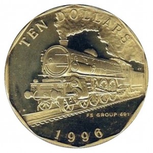 Реверс монеты Маршалловы Острова, 10 долларов, 1996, Поезда - FS Group 691