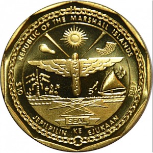 Аверс монеты Маршалловы Острова, 10 долларов, 1997, Рождество