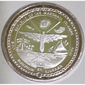 Аверс монеты Маршалловы Острова, 50 долларов, 1996, The Mallard