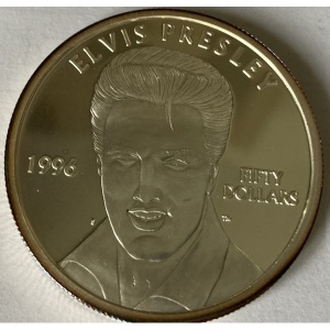 Реверс монеты Маршалловы Острова, 50 долларов, 1996, Элвис Пресли