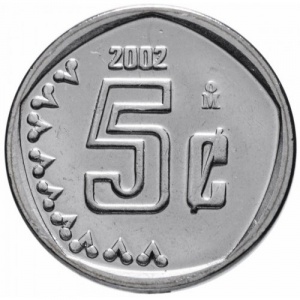 Реверс монеты Мексика, 5 сентаво, 1992-2002