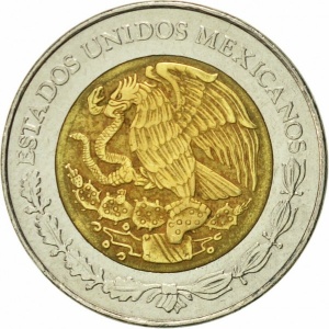 Аверс монеты Мексика, 1 новый песо, 1992-1995