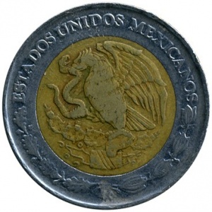Аверс монеты Мексика, 2 новых песо, 1992-1995