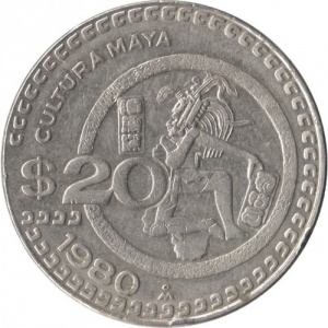 Реверс монеты Мексика, 20 песо, 1980-1984