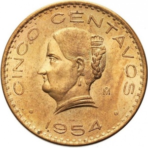 Реверс монеты Мексика, 5 сентаво, 1942-1955