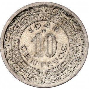 Реверс монеты Мексика, 10 сентаво, 1936-1946