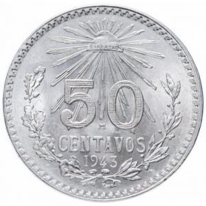 Реверс монеты Мексика, 50 сентаво, 1919-1945