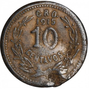 Реверс монеты Мексика, 10 сентаво, 1915