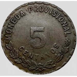 Реверс монеты Мексика, 5 сентаво, 1915