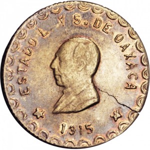 Аверс монеты Мексика, 20 песо, 1915