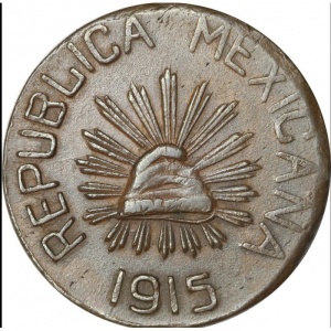 Аверс монеты Мексика, 5 сентаво, 1915