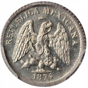 Аверс монеты Мексика, 5 сентаво, 1869-1897