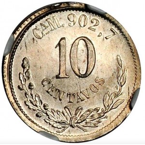 Реверс монеты Мексика, 10 сентаво, 1869-1897