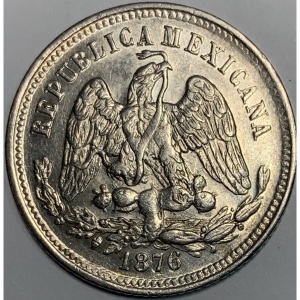Аверс монеты Мексика, 25 сентаво, 1869-1892