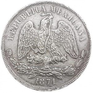 Аверс монеты Мексика, 1 песо, 1869-1873