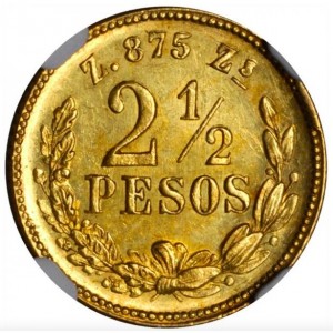 Реверс монеты Мексика, 2½ песо, 1870-1893