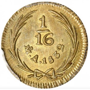 Реверс монеты Мексика, 1/16 реала, 1832-1835