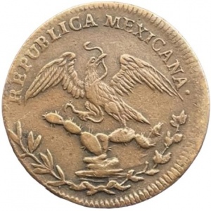 Аверс монеты Мексика, ⅛ реала, 1829-1835