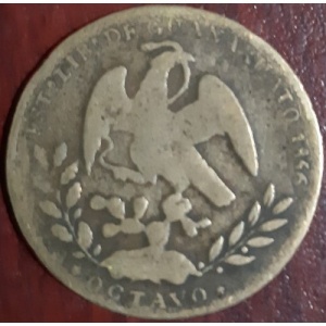 Аверс монеты Мексика, ⅛ реала, 1856