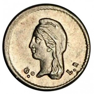 Аверс монеты Мексика, ¼ реала, 1842-1863