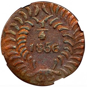 Реверс монеты Мексика, ¼ реала, 1855-1856