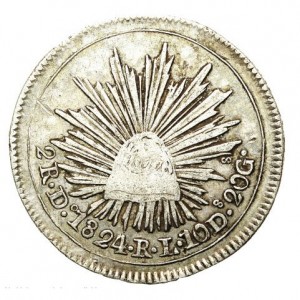 Реверс монеты Мексика, 2 реала, 1824