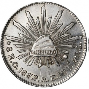 Реверс монеты Мексика, 8 реалов, 1824-1897