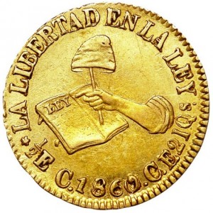 Реверс монеты Мексика, ½ эскудо, 1825-1870