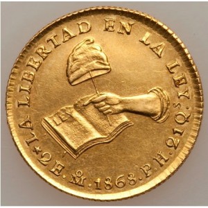 Реверс монеты Мексика, 2 эскудо, 1825-1870
