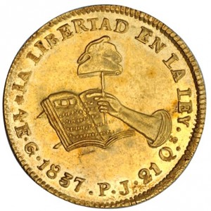 Реверс монеты Мексика, 4 эскудо, 1825-1869