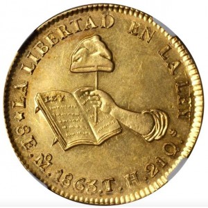 Реверс монеты Мексика, 8 эскудо, 1824-1873