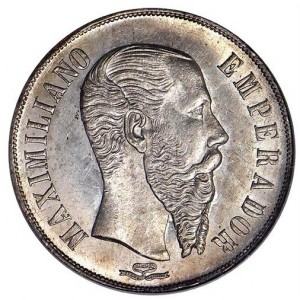 Аверс монеты Мексика, 1 песо, 1866-1867