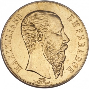 Аверс монеты Мексика, 20 песо, 1866