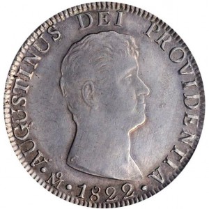 Аверс монеты Мексика, 8 реалов, 1822