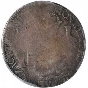 Реверс монеты Мексика, 8 реалов, 1811-1821, Надчекан "LCM" на монете KM# 111