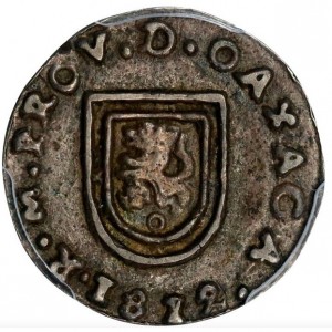 Реверс монеты Мексика, ½ реала, 1812, Монета роялистов