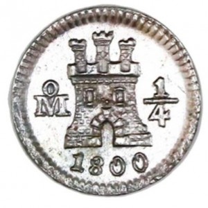 Реверс монеты Мексика, ¼ реала, 1796-1816