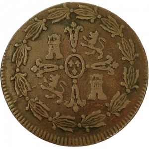Реверс монеты Мексика, ¼ реала, 1814-1821, 2/4 Senal