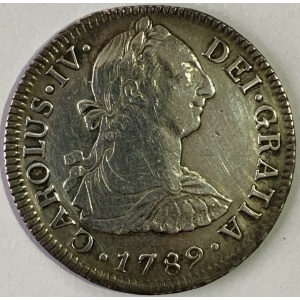 Аверс монеты Мексика, 2 реала, 1789-1790