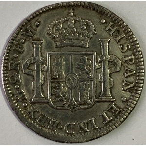Реверс монеты Мексика, 2 реала, 1789-1790