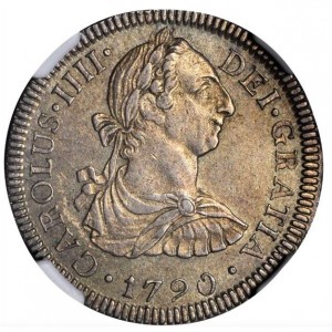 Аверс монеты Мексика, 2 реала, 1790