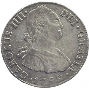 Аверс монеты Мексика, 2 реала, 1792-1808