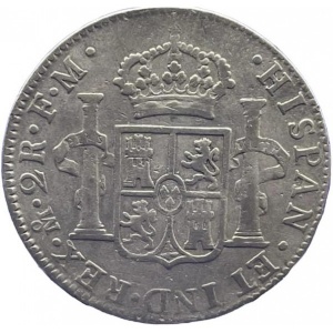 Реверс монеты Мексика, 2 реала, 1792-1808