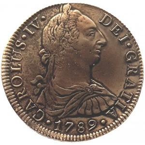 Аверс монеты Мексика, 8 реалов, 1789-1790