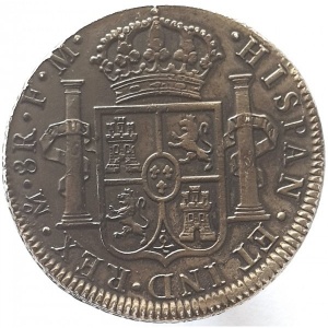 Реверс монеты Мексика, 8 реалов, 1789-1790