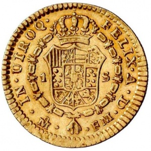 Реверс монеты Мексика, 1 эскудо, 1789-1790