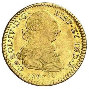 Аверс монеты Мексика, 2 эскудо, 1789-1790