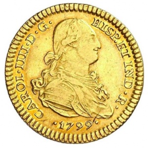 Аверс монеты Мексика, 2 эскудо, 1791-1808